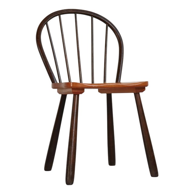Funkis No. 4157 Spindle Chair in Stained Beechwood by Fritz Hansen, Denmark, 1940s For Sale