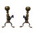 Antique Brass Ball Finial Fireplace Andirons Fire Dogs Pair Early 1900s For Sale