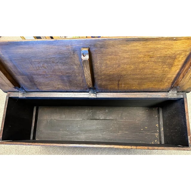 1960s Vintage Carved Oak Wood Jacobean Style Coffer Trunk Chest Attrib. To Titchmarsh & Goodwin For Sale In Chicago - Image 6 of 12