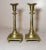 Rare Pair Primitive Antique 18th Century Turned Brass Candlestick Candle Holder For Sale - Image 11 of 11