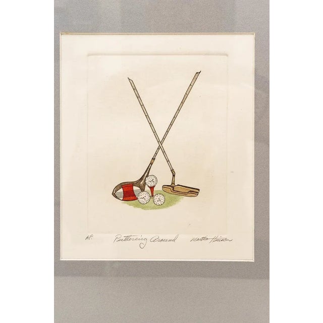 Printmaking Materials Golf Motif Colored Etchings - a Set of 2 For Sale - Image 7 of 13