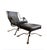 Industrial Architectural Motorcycle Leather Rocker Lounge Chair W/Ottoman Attributed to Joshua Height For Sale - Image 3 of 14