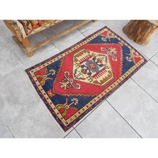 1950s Handmade wool and cotton rug in Turkish Anatolian Carpet, Vintage Area Rug, Turkish Vintage Anatolian Rug, Handmade...