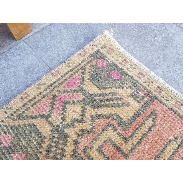 1950s Turkish Orange & Tan Rug For Sale - Image 4 of 9