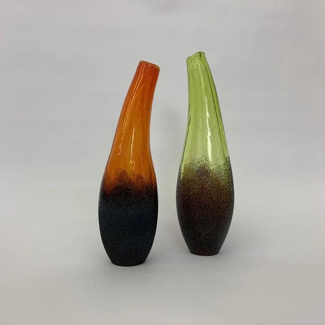 Blue Moonlanding Vases by Monica Backstrom for Kosta Boda, Sweden, Set of 2 For Sale - Image 8 of 8