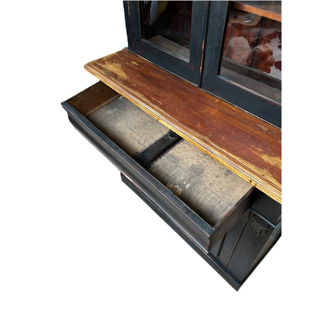 Black Victorian Pine Dresser with Original Float Glass, 1890s For Sale - Image 8 of 18