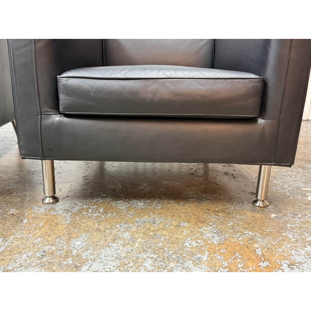 Rodolfo Dordoni for Minotti Copenhagen Leather Armchairs, Pair For Sale In San Francisco - Image 6 of 12