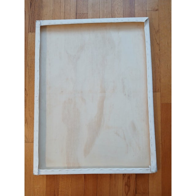 This oil painting features fleshy pinks and muted grays contrasted with deep reds, bone whites, and cool green-blue...