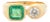 Cushion Cut Emerald Diamond Toi Et Moi 18k Gold Ring Size 6 For Sale