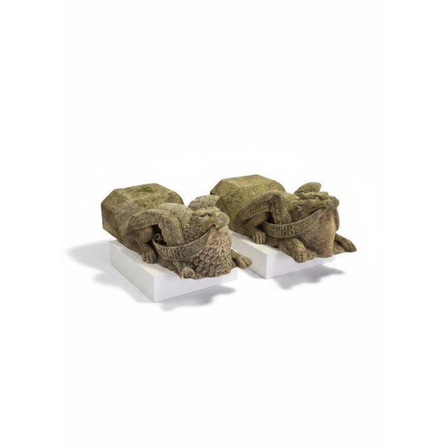 Victorian Gothic Revival Limestone Corbels, Tetramorph Lion & Ox, Harrogate, 1870, Set of 2 For Sale - Image 17 of 17