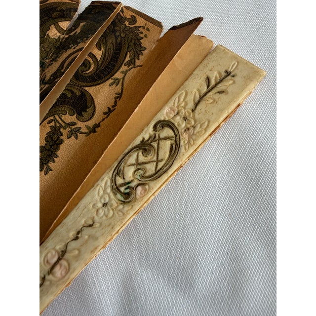 Antique C. 1910 Maquet Paris Harbor Inn New York Carved Bone Advertising Hand Fan For Sale - Image 4 of 12