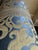 Hollywood Regency Rose Tarlow Melrose House Custom Curved Sofa – Blue & Gold Damask Upholstery – Collector‑Grade For Sale - Image 3 of 7