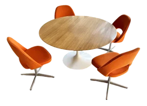 72 U Conference or Side Chairs in Kvadrat Fabric by Eero Saarinen for Knoll Inc. / Knoll International, 1960s, Set of 6