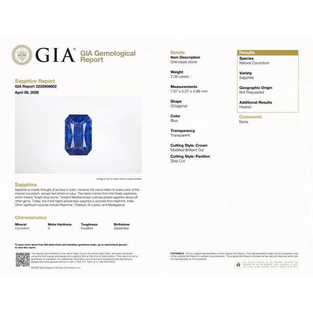 A GIA-certified Ceylon blue sapphire glows in a deep, velvety blue at the centre of this solid platinum estate ring,...