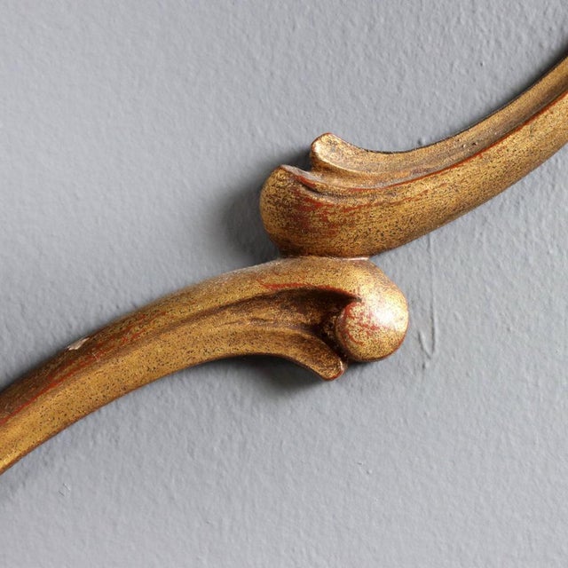 Goldenrod Italian Drop-Shaped Gilded Wood Wall Console Tables, Set of 2 For Sale - Image 8 of 12