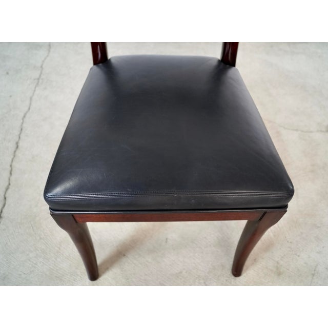 Hollywood Regency Leather Klismos Side Chair by Mirak For Sale - Image 11 of 12