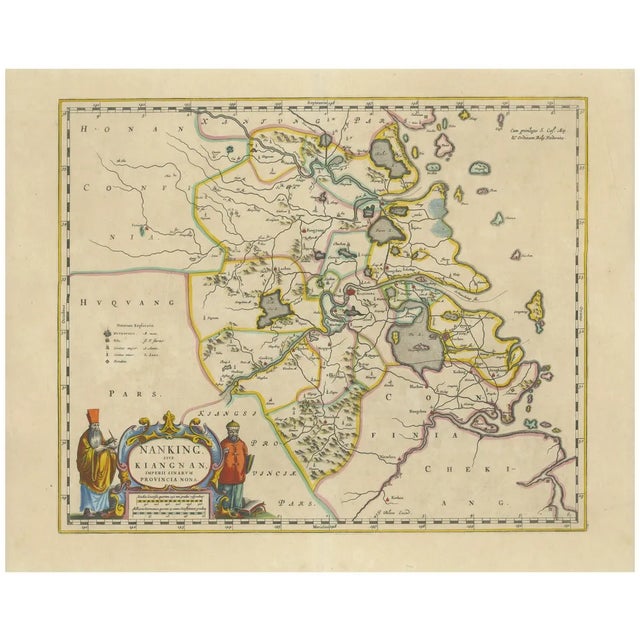 Antique Map of Nanjing Province by Blaeu, 1655 For Sale