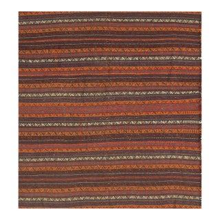 Vintage Turkish Kilim Geometric Modern Hand-Woven Wool Flat-Weave Rug C. 1950s For Sale