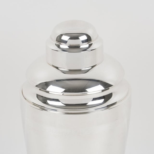 1940s 1940s Saint Medard Art Deco Silver Plate Cocktail Shaker with Squeezer For Sale - Image 5 of 8