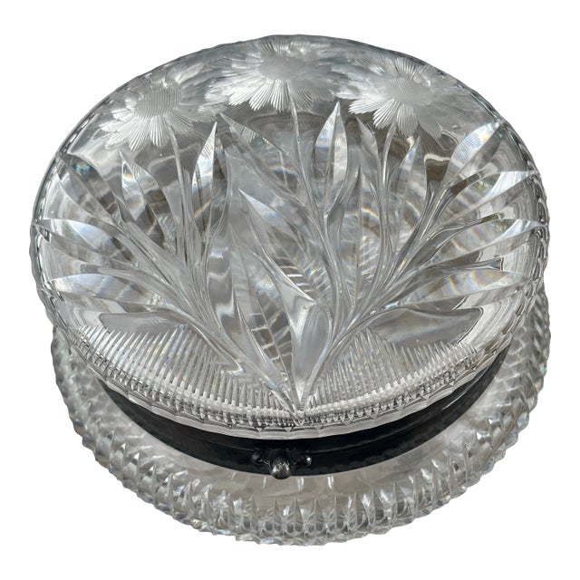 Antique Pairpoint American Brilliant Period (1876-1914) Cut Glass Jewelry Box For Sale