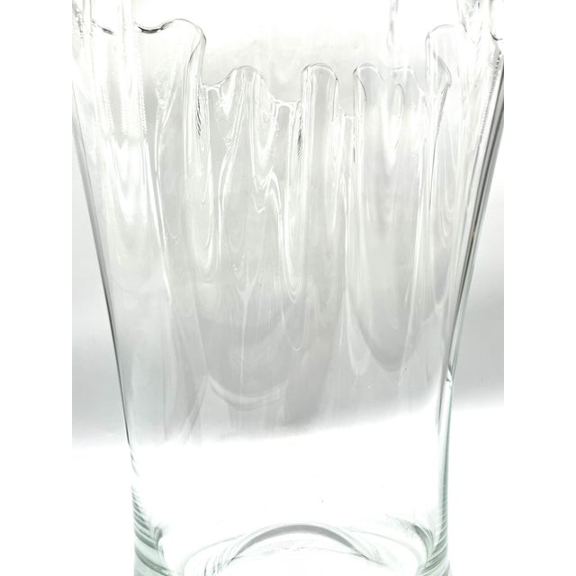 Monumental Scandinavian Clear Glass Floor Vase attributed to Holmegaard, 1970s For Sale - Image 8 of 18