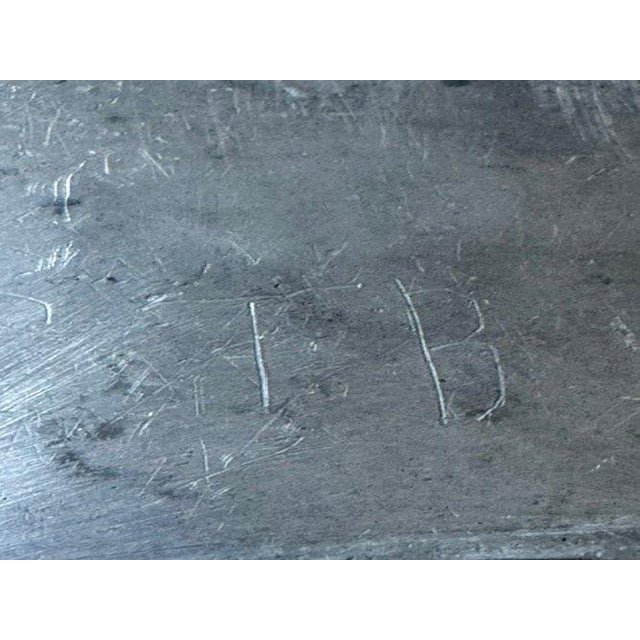 Antique European Pewter Charger With Zig-Zag Wiggle Work Initials For Sale - Image 9 of 12