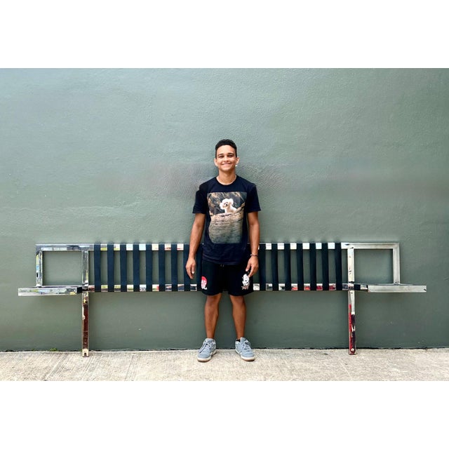 Vintage Chrome and Leather King Headboard After Mies Van Der Rohe For Sale - Image 13 of 15