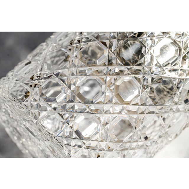 Metal Exceptional Antique French 950 Sterling Silver Crystal Hobnail Tobacco Humidor Canister Tobacciana For Sale - Image 7 of 17