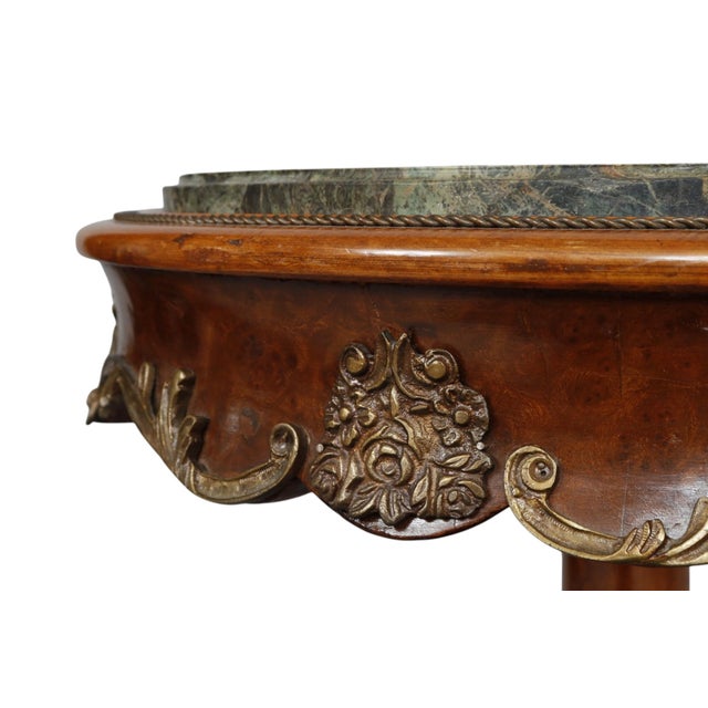 Late 19th Century French Empire Green Marble Top Table For Sale - Image 5 of 8