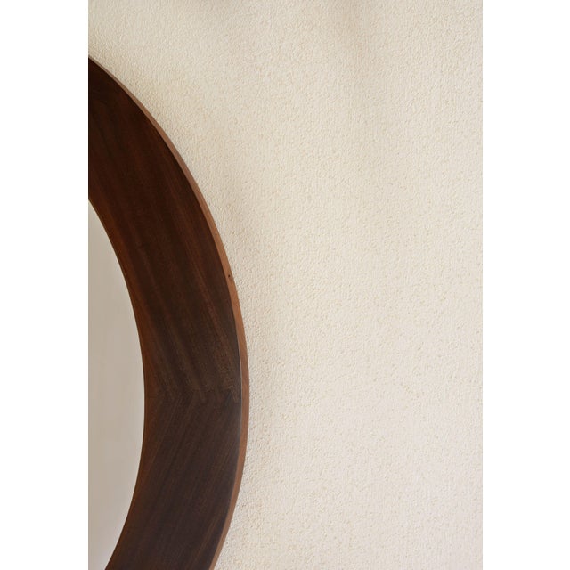 Round Wood Wall Mirror For Sale - Image 3 of 6