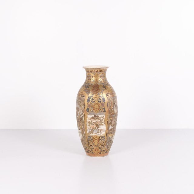Ceramic Meiji Japanese Satsuma Vases in Hand-Painted Porcelain, 1890s, Set of 2 For Sale - Image 7 of 16