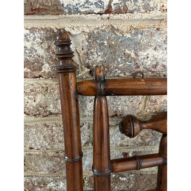 Late 19th Century French Faux Bamboo Wall Mounted Coat Rack For Sale - Image 11 of 18
