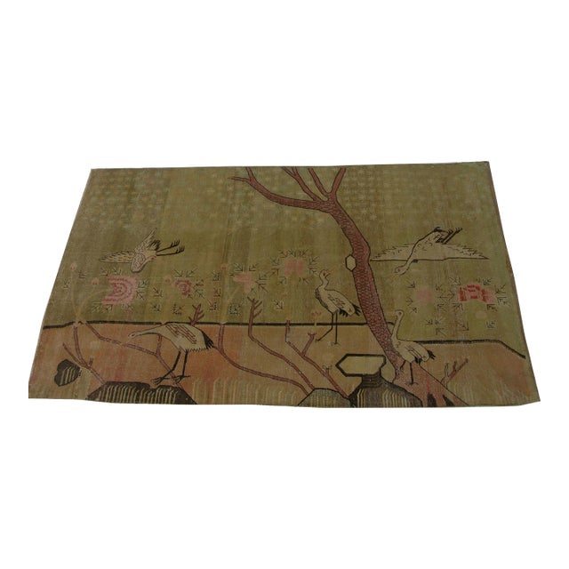 19th Century Mid-19th Century Tribal Animal Print Samarkand Rug For Sale