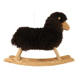 Swing Sheep in Wool from Povl Kjer, Denmark, 1980s For Sale