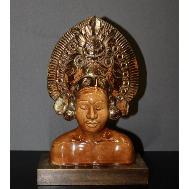 Ceramic Bust of a Balinese Dancer, 1930 For Sale - Image 12 of 13
