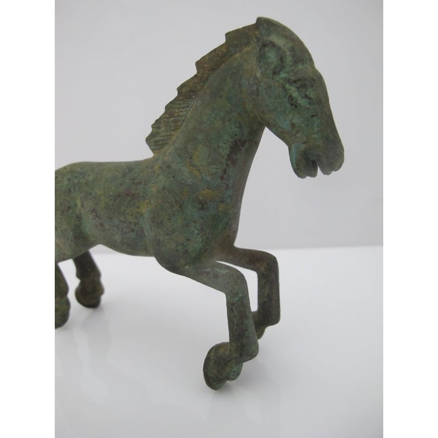 Vintage Chinese Bronze Galloping Horse Han Dynasty Style Statue Figurine For Sale In Portland, OR - Image 6 of 10
