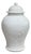 White Monochrome Round Relief Floral Motif Ceramic General Temple Jar For Sale