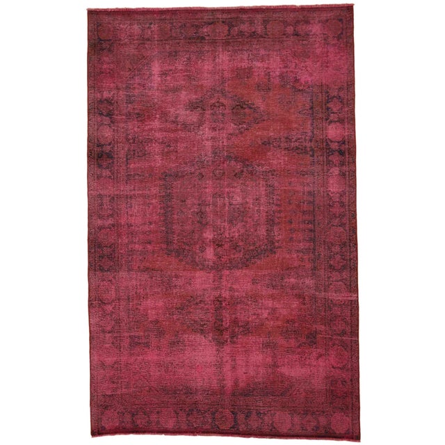 Red Vintage Middle Eastern Hand-Knotted Rug For Sale - Image 8 of 8
