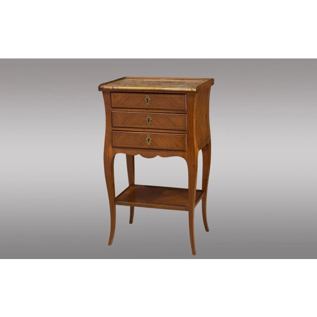 French Louis XV Rosewood and Marble Side Table For Sale - Image 9 of 9