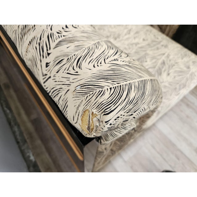 Black Modular Sofa in Silk and Lacquered Wood by Pierre Cardin, 1970, Set of 5 For Sale - Image 8 of 18