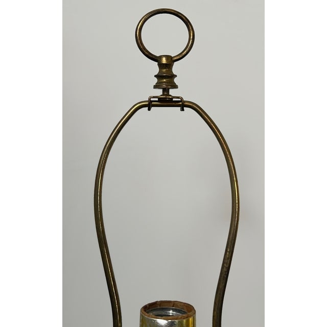 1950s Hollywood Regency Opaline Milk Glass & Cast Brass Accent Lamp For Sale In Houston - Image 6 of 8