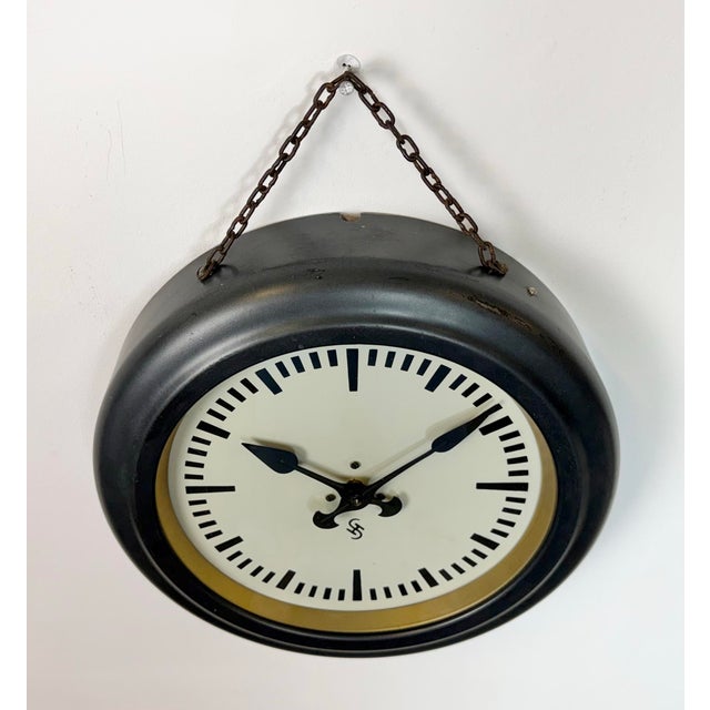 Vintage Industrial Factory Wall Clock from Siemens, 1930s For Sale - Image 4 of 17