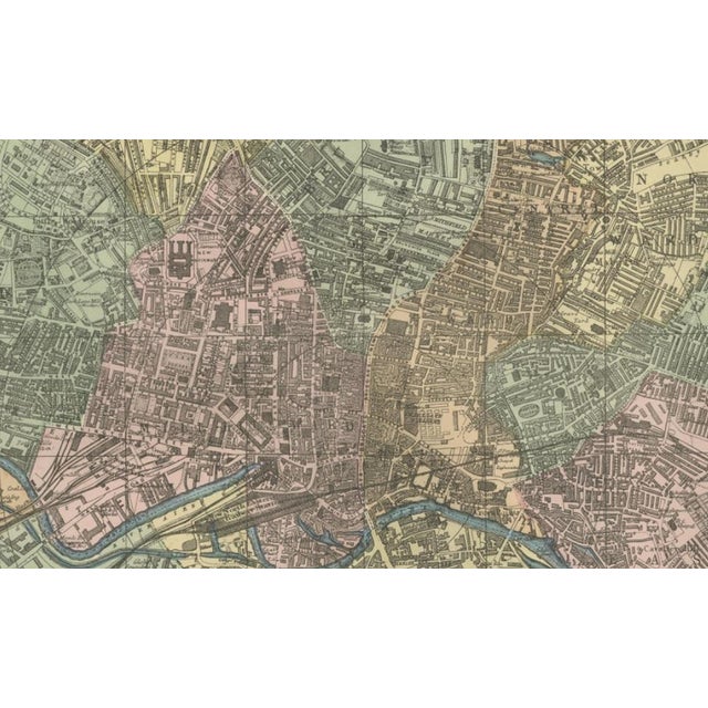 Late 19th Century Large Victorian City Map of Leeds by G. Bacon, 1885 For Sale - Image 5 of 12