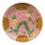 French Pink Majolica Parakeets Plate Salins, Circa 1890 For Sale