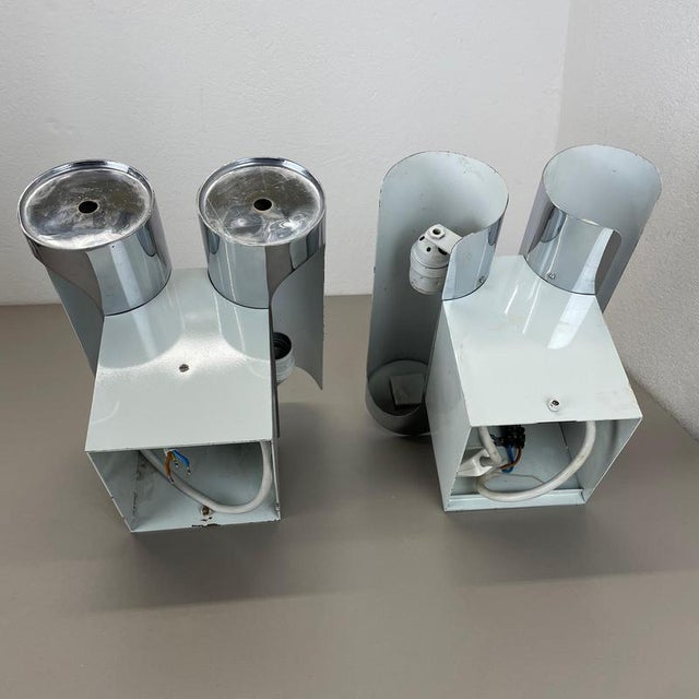 Modern German Space Age Chromed Wall Lights, 1970s, Set of 2 For Sale - Image 17 of 18
