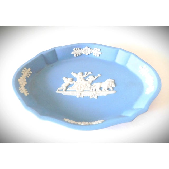 Wedgwood Jasperware Blue Round Ashtray, Mid Century, Made in England For Sale - Image 9 of 9