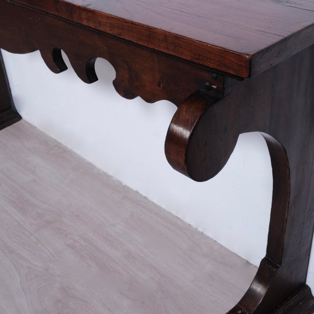 Late 19th Century Italian Walnut Wood Console For Sale - Image 13 of 18