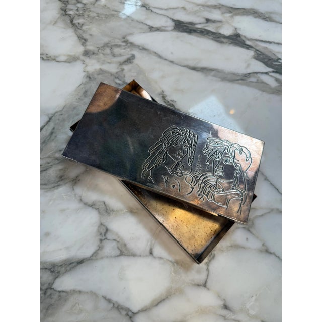 1970s Signed & Numbered Silver-Plated Engraved Box by Cleto Munari For Sale - Image 4 of 4