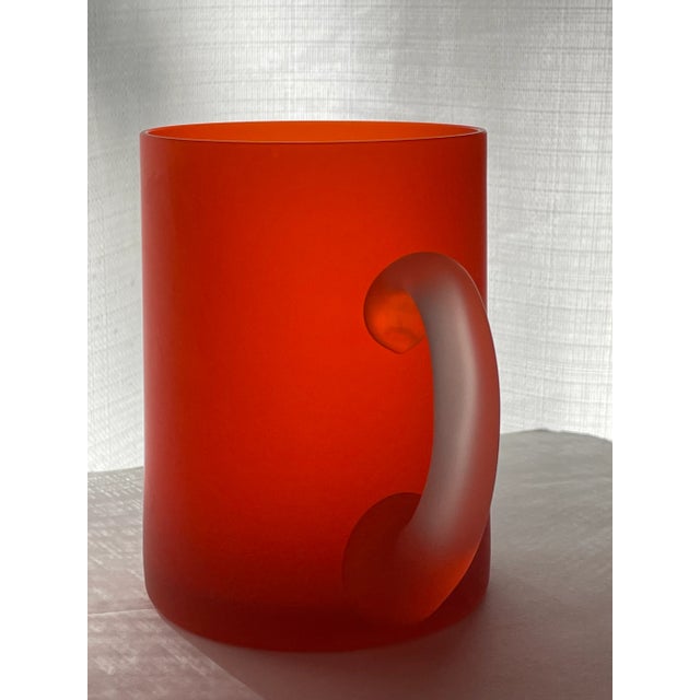 Set of 5 Vintage Orange Satin Glass Carlo Moretti Mugs For Sale - Image 11 of 13