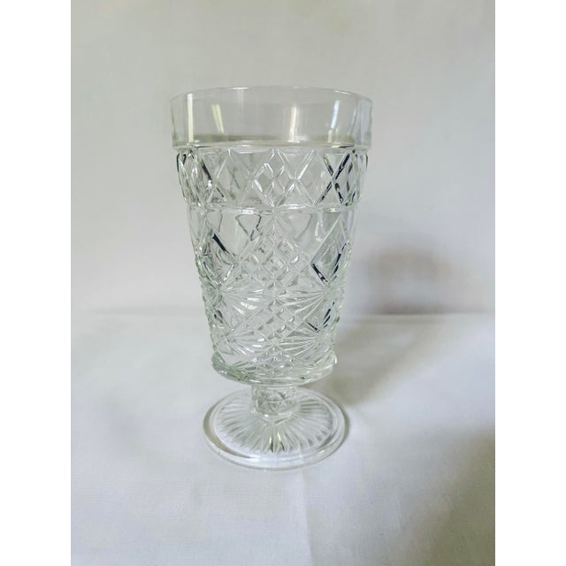 Hazel-Atlas Mid 20th Century Pressed Glass Tall Glasses -Set of Four For Sale - Image 4 of 10